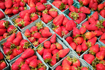 strawberries in a market