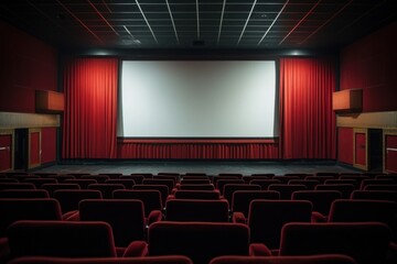 Canvas Print - Movie theater from the 1950s-1970s auditorium screen stage.