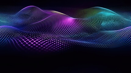 Poster - this vibrant abstract design showcases smooth curves and a dynamic color scheme of purple, blue, gre