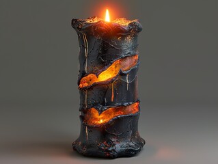 Wall Mural - Burning Black Candle with Warm Glow