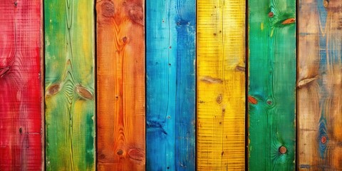 Poster - Abstract background of colorful painted wooden planks