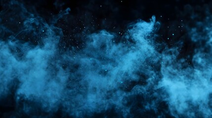 Sticker - Abstract Blue Smoke Texture, Dark Background