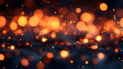 Poster - Abstract Bokeh Background with Warm Orange Lights