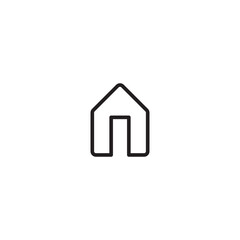 Poster - House icon with door, outline design vector. Residential place. Editable icon.