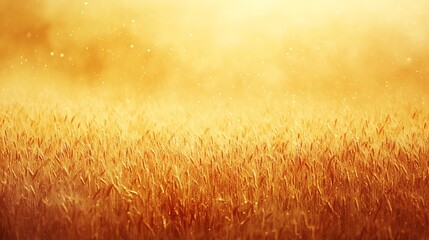 A serene field of golden wheat under soft lighting, evoking tranquility and nature's beauty.