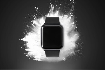 Wall Mural - smartwatch screen with abstract wallpaper