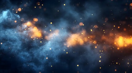 Sticker - Abstract Smoke and Light Background with Glowing Particles