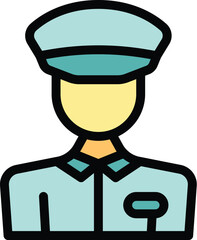 Poster - Male parking guard is wearing a uniform and a badge