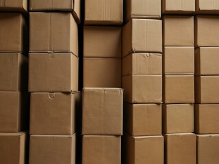 Wall Mural - Abstract photo of stacked boxes.