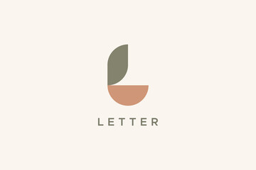 Poster - Initial L Letter Logo Image. Simple Geometric L Letter With Dual Color Isolated On White Background. Flat Vector Logo Design Template Element Usable For Identity And Branding Logos.