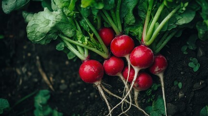 Wall Mural - Fresh Homegrown Radishes in the Garden