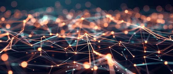 Poster - Digitized Connectivity: Visualizing Big Data Networks in Technology Concept