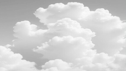 Wall Mural - White Clouds from above. Aerial view of the fluffy white cloud on blue sky. Top view from an airplane over white clouds