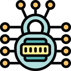 Poster - This icon represents a decentralized network security system, emphasizing the concept of distributed security with password protected access