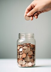 Wall Mural - Charity jar money coin.