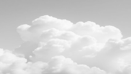 Wall Mural - White Clouds from above. Aerial view of the fluffy white cloud on blue sky. Top view from an airplane over white clouds