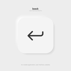 Poster - Arrow back icon. Previous direction symbol. Icon arrow symbol. Left symbol. Returning arrow icon. Return icon. Go back sign.