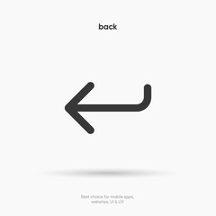 Poster - Arrow back icon. Previous direction symbol. Icon arrow symbol. Left symbol. Returning arrow icon. Return icon. Go back sign.