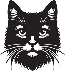 Cat silhouette vector illustration with white background
