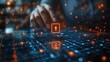 © Natalia - standard quality control certification business technology internet and networking concept young businessman select the icon on the virtual display