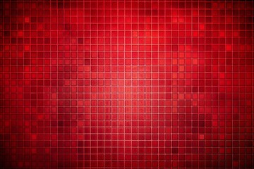 Sticker - Seamless red tile mosaic pattern visual background