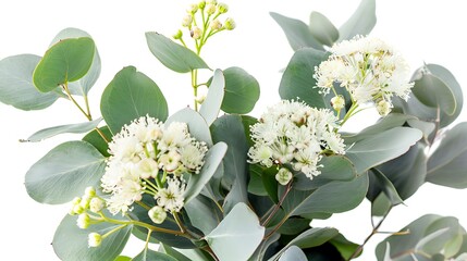 Wall Mural - bouquet of white flowers on white background