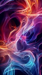 Wall Mural - Colorful Abstract Fluid Waves in Motion