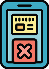 Poster - This icon represents canceling an online payment, refusing a transaction, or encountering an error during the process
