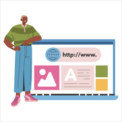 Poster - young businessman. flat vector illustration