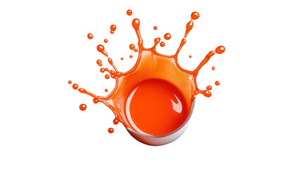 Fototapete - Vibrant orange paint splash captured in motion, showcasing dynamic texture and color. Perfect for artistic backgrounds and bold designs.