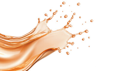 Poster - A captivating splash of rose gold liquid, showcasing fluid dynamics and vibrant color, ideal for artistic or commercial use.