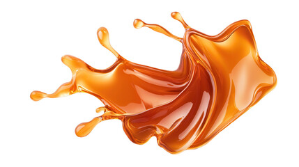 Poster - A dynamic splash of caramel reflecting light, perfect for culinary or design projects emphasizing fluidity and richness.