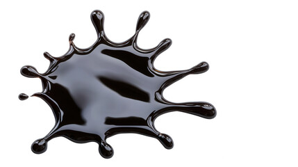 Aufkleber - A realistic black paint splash isolated on a transparent background, ideal for creativity, design, and artistic projects.
