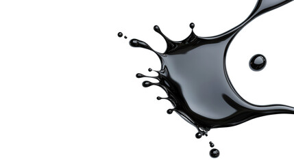 Aufkleber - A striking splash of black liquid captured in motion, perfect for creative projects and design.