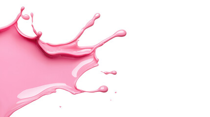 Fototapete - A vibrant pink paint splash isolated on a black background, perfect for creative designs and artistic projects.