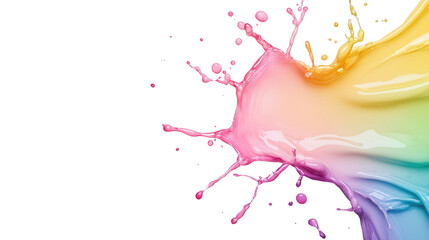 Poster - A vibrant splash of colorful paint against a black background, showcasing creativity and artistic expression.
