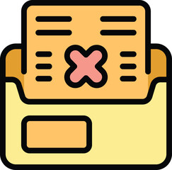 Poster - Document with an error is refusing, concept of business failure or project cancellation