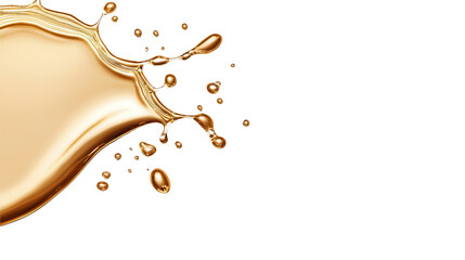 Aufkleber - Gleaming golden liquid splash on a black background, perfect for creative and artistic projects in beauty and design.