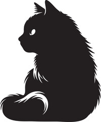 Cat silhouette vector illustration with white background
