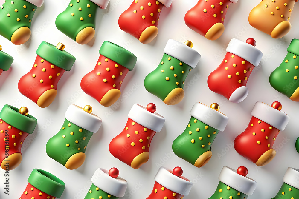 Flat Upcycled Fabric Christmas Stocking Concept: Seamless Minimal ...