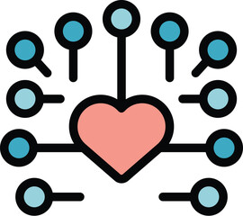Poster - Network is forming with a heart at its center, representing the concept of emotional intelligence
