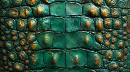 Green crocodile leather texture