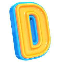 Poster - Blue With Yellow Font D 3D Render