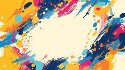 Poster - Abstract colorful vector painting with ample space for text