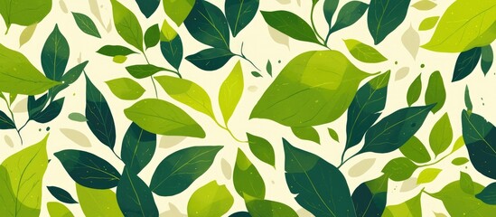 Wall Mural - Abstract pattern featuring green leaves perfect for natural themed backgrounds and wallpapers