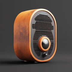 Wall Mural - 3D Vintage Radio Icon: Classic Audio Equipment Illustration Logo