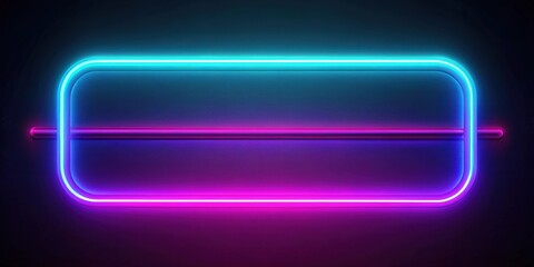 Aufkleber - Glowing straight neon line representing a simplistic and fantastical concept, neon, glowing, straight, line, horizontal