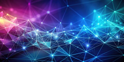 Leinwandbilder - Abstract geometric background with a plexus mesh design , geometric, abstract, backdrop,design, pattern, shapes