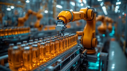Poster - advanced robotics in action with energy-efficient systems in a beverage bottling plant