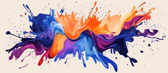 Abstract Expressionist Artwork Featuring Vibrant Color Splashes